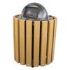 32 Gallon Round Trash Receptacle Frame with Recycled Plastic Slats
