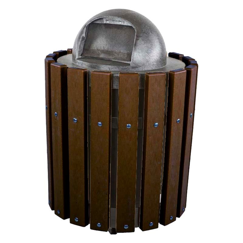 32‑Gallon Recycled Plastic Slat Trash Receptacle – Furniture Leisure