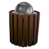 32 Gallon Round Trash Receptacle Frame with Recycled Plastic Slats