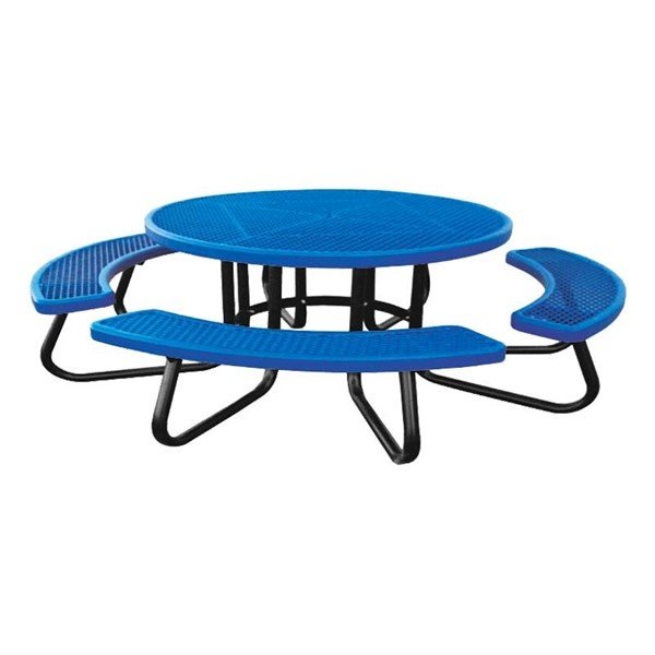 	48" Round Children's Plastisol Coated Expanded Metal Picnic Table with Galvanized Frame