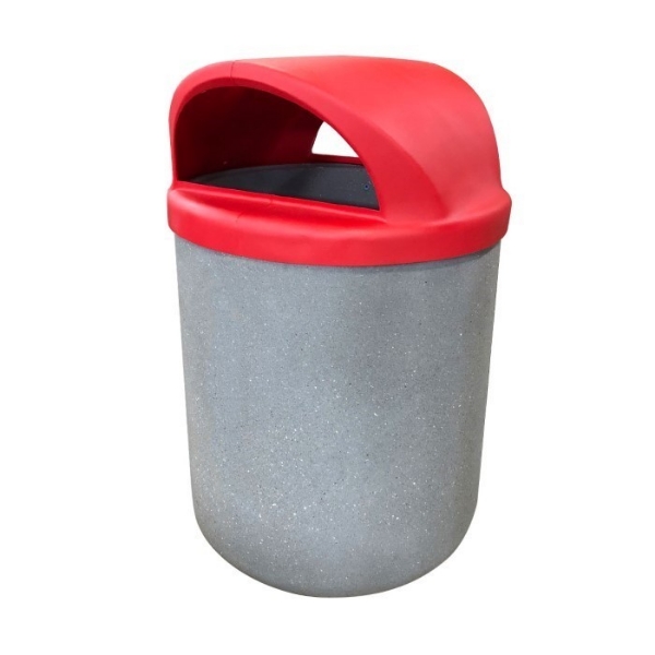 Trash Receptacle With Two-Way Dome Top