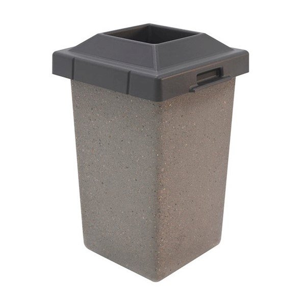  Square Trash Receptacle With Pitch-In Lid
