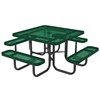 Ultra Leisure Style 46" Square Polyethylene Coated Metal Picnic Table, 4 Attached Seats