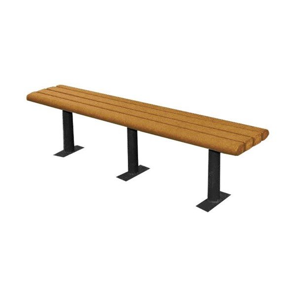Park Scapes Recycled Plastic Flat Backless Bench With Steel Frame