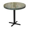 Indoor Restaurant Bar Height Table with Marco Top and X Stamped Steel Base - 24", 30", or 36"