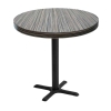 Indoor Restaurant Bar Height Table with Marco Top and X Stamped Steel Base - 24", 30", or 36"