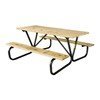 6 Ft. Wooden Picnic Table with Bolted Galvanized Steel Frame