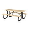6 Ft. Wooden Picnic Table with Heavy Duty Welded Galvanized Steel Frame