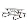 8 Ft. Aluminum Picnic Table with Bolted 1 5/8" O.D. Tube Steel Frame