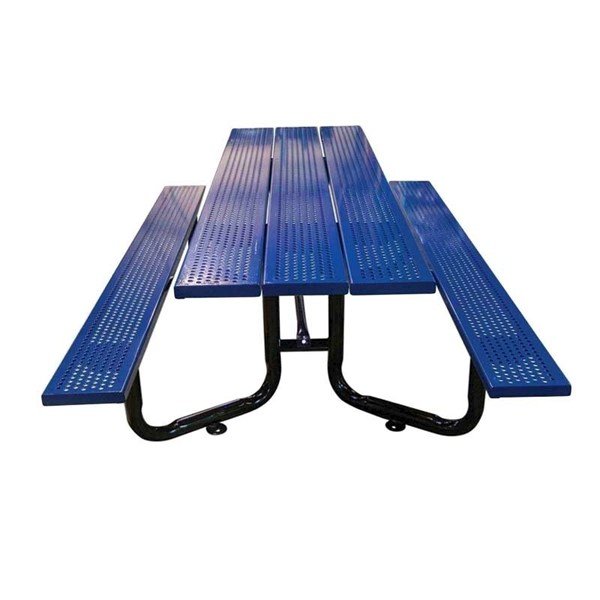 10 ft. ADA Rectangular Y-Base Perforated Steel Plank Picnic Table