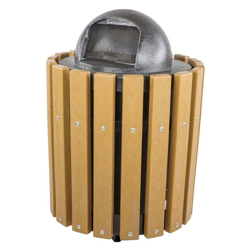 32‑Gallon Recycled Plastic Slat Trash Receptacle – Furniture Leisure
