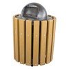 Picture of 32 Gallon Round Trash Receptacle Frame with Recycled Plastic Slats - 102 Lbs.
