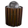 Picture of 32 Gallon Round Trash Receptacle Frame with Recycled Plastic Slats - 102 Lbs.