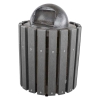 Picture of 32 Gallon Round Trash Receptacle Frame with Recycled Plastic Slats - 102 Lbs.