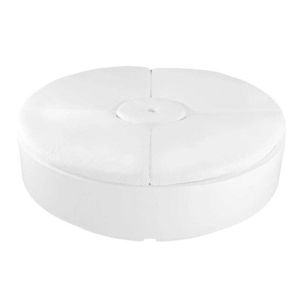 Round Plastic Resin Sunbed with Cushion
