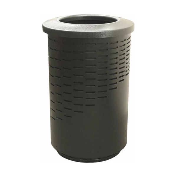 55-Gallon Wave Trash Receptacle with Powder-Coated Steel Frame