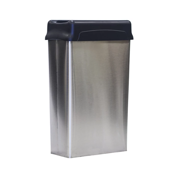 Wastebasket With Plastic Flip Down Top