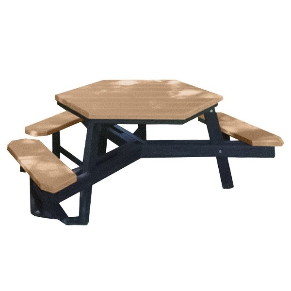 ADA Premium Recycled Plastic Hexagon Picnic Table	