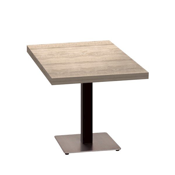 Square Vanguard Indoor Table with Stainless Steel Base	