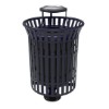 Elite Series 32 Gallon Skyline Thermoplastic Trash Receptacle With Top And Liner Surface Mount	