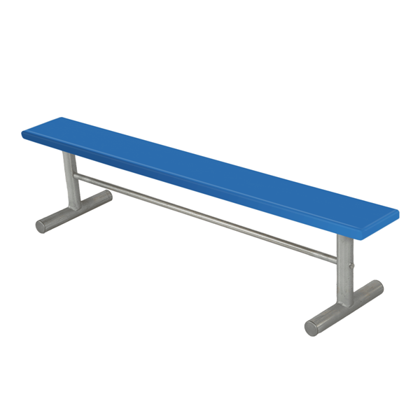 Portable Fiberglass Backless Sports Bench with Galvanized Steel Frame	