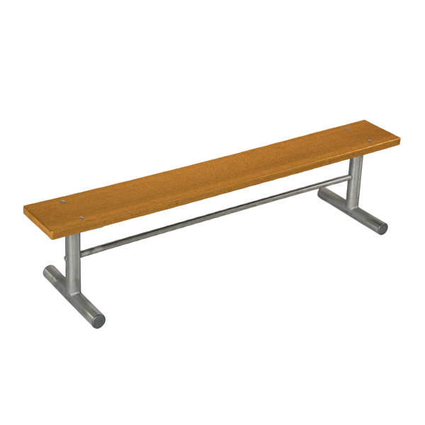 Portable Recycled Plastic Backless Sports Bench with Galvanized Steel Frame - 6 ft.	