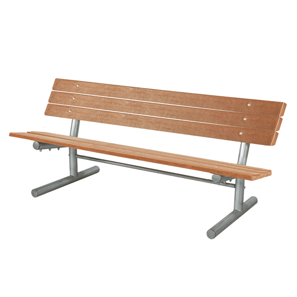 Portable Recycled Plastic Slated Bench with Galvanized Steel Frame - 6 or 8 ft.	