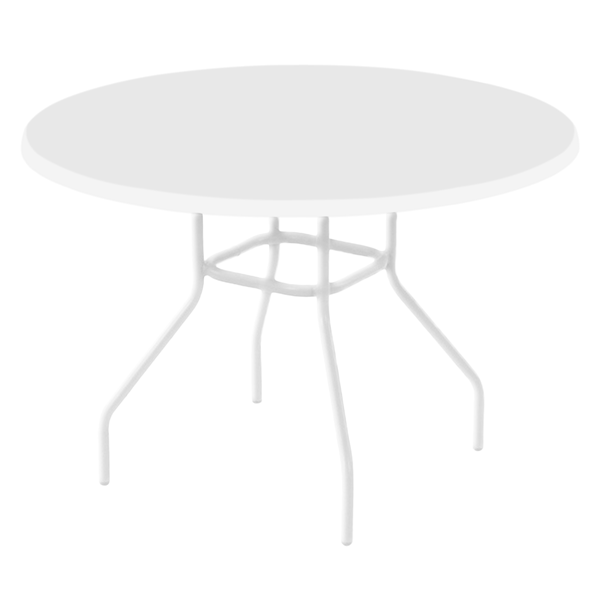 36" Round Fiberglass Patio Dining Table with Commercial Aluminum Frame