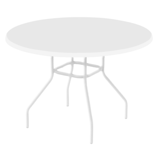 36" Round Fiberglass Patio Dining Table with Commercial Aluminum Frame