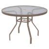 36" Round Acrylic Patio Dining Table with Commercial Aluminum Frame	