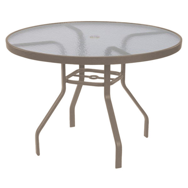 36" Round Acrylic Patio Dining Table with Commercial Aluminum Frame	