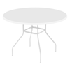 42" Round Fiberglass Patio Dining Table with Commercial Aluminum Frame	
