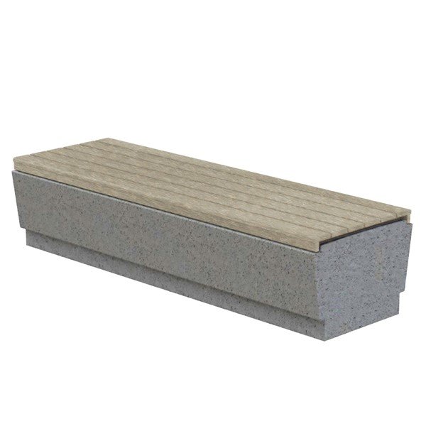 Our Town Sectional Concrete Bench With Recycled Plastic Seat