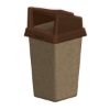 40 Gallon Concrete Square Trash Receptacle with Plastic Rigid Bonnet Lid	