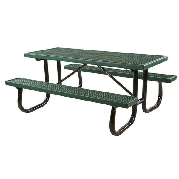 6 Ft. Plastisol Coated Metal Picnic Table - Green	