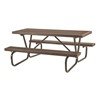 8 Ft. Plastisol Coated Expanded Metal Picnic Table With Bolted Steel Frame	