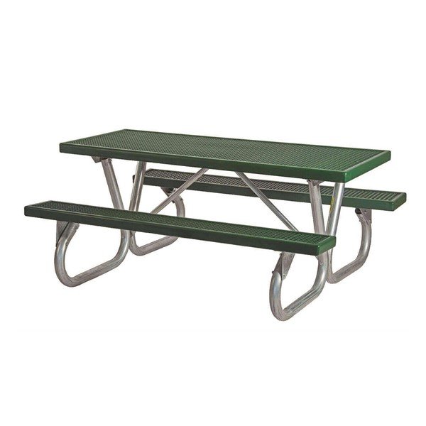 6 Ft. Heavy Duty Plastisol Coated Metal Picnic Table With Bolted Galvanized Frame	