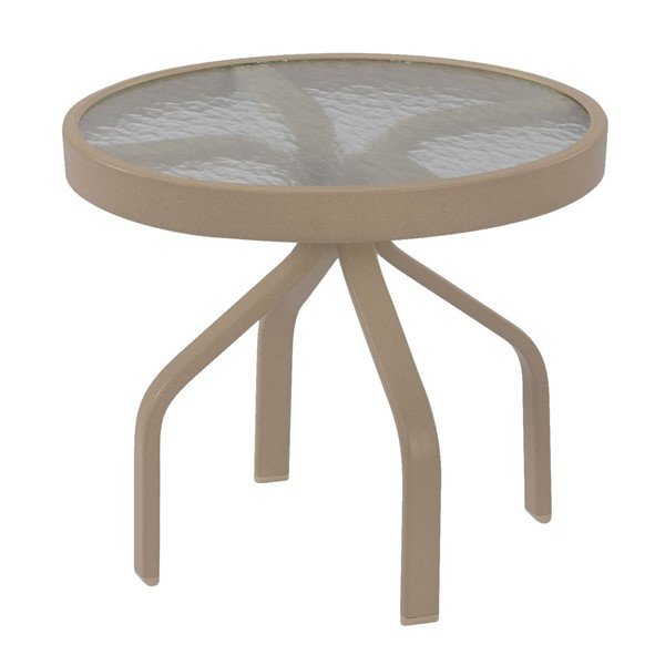 Picture of 24" Round Acrylic Side Patio Table with Aluminum Frame