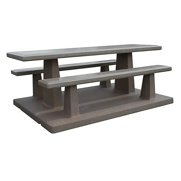  Concrete Picnic Table With Attached Benches