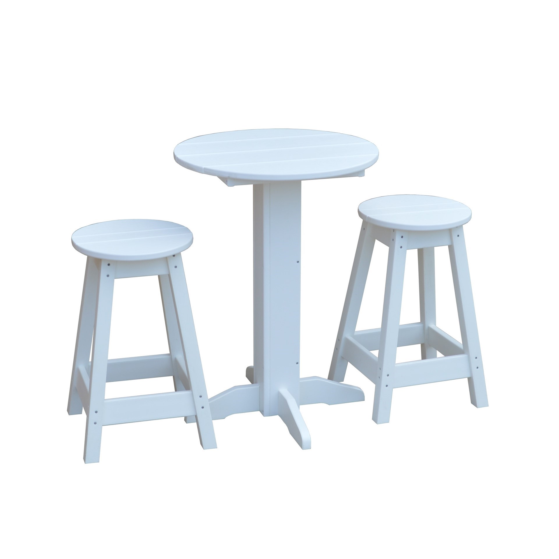 Bistro Table Set With Two Round Barstools - Furniture Leisure