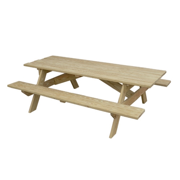 8 Ft. Heavy Duty Wood Picnic Table Furniture Leisure