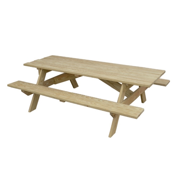 8 Ft. Heavy Duty Wood Picnic Table - Furniture Leisure