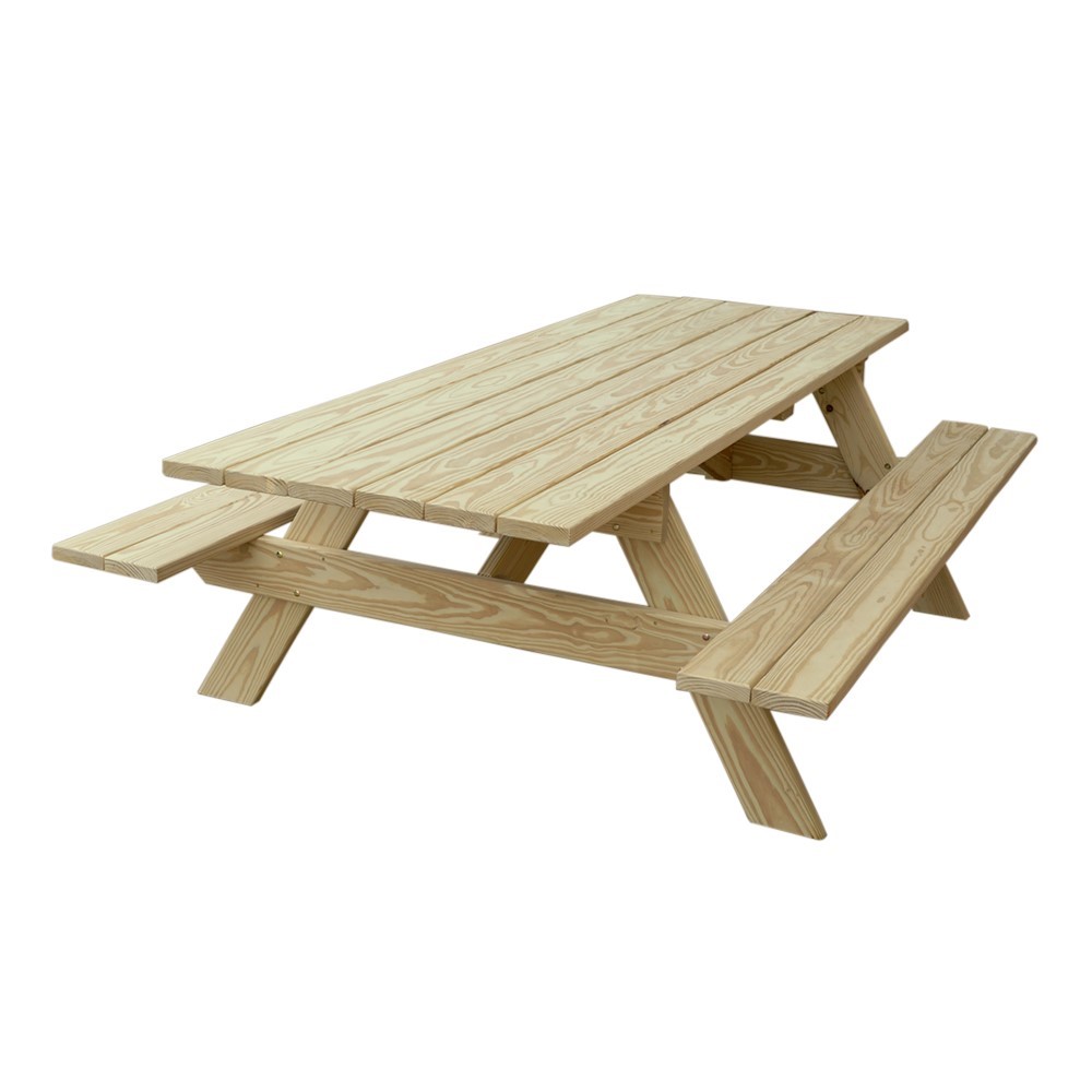 8 Ft. Heavy Duty Wood Picnic Table Furniture Leisure