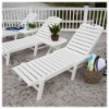 Wheeled Nautical Armless Chaise Lounge