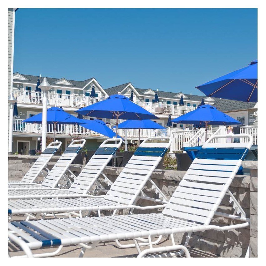 Classic Vinyl Strap Chaise Lounge Furniture Leisure