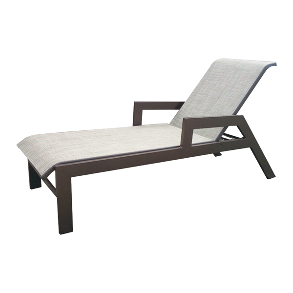 Heavy Duty Hurricane Aluminum Sling Chaise Lounge With Arms