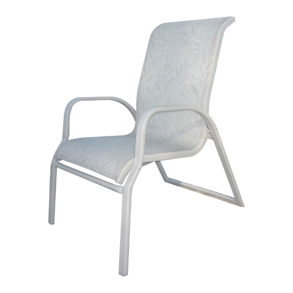 White sling back patio chairs clearance