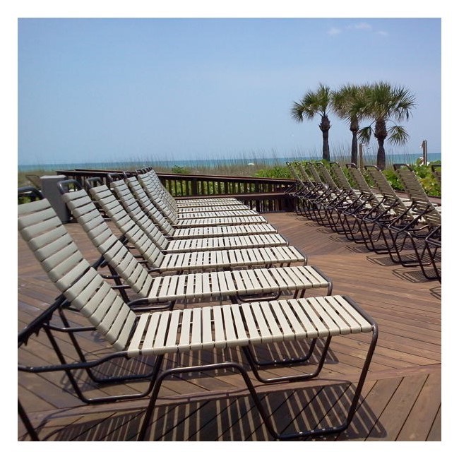 Senior Classic Vinyl Strap Chaise Lounge Furniture Leisure