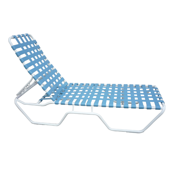 Crossweave Vinyl Strap Chaise Lounge