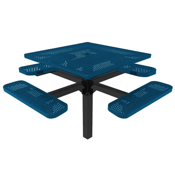 RHINO 46" Square Thermoplastic Polyolefin Coated Pedestal Picnic Table